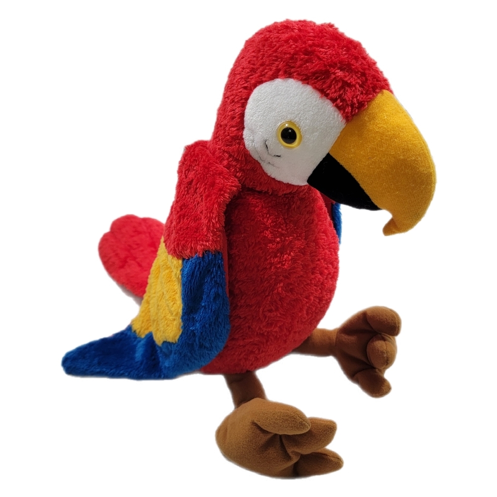 Original AMELA Macaw Parrot Bird Plush Stuffed Animal Vintage Life Like Colorful